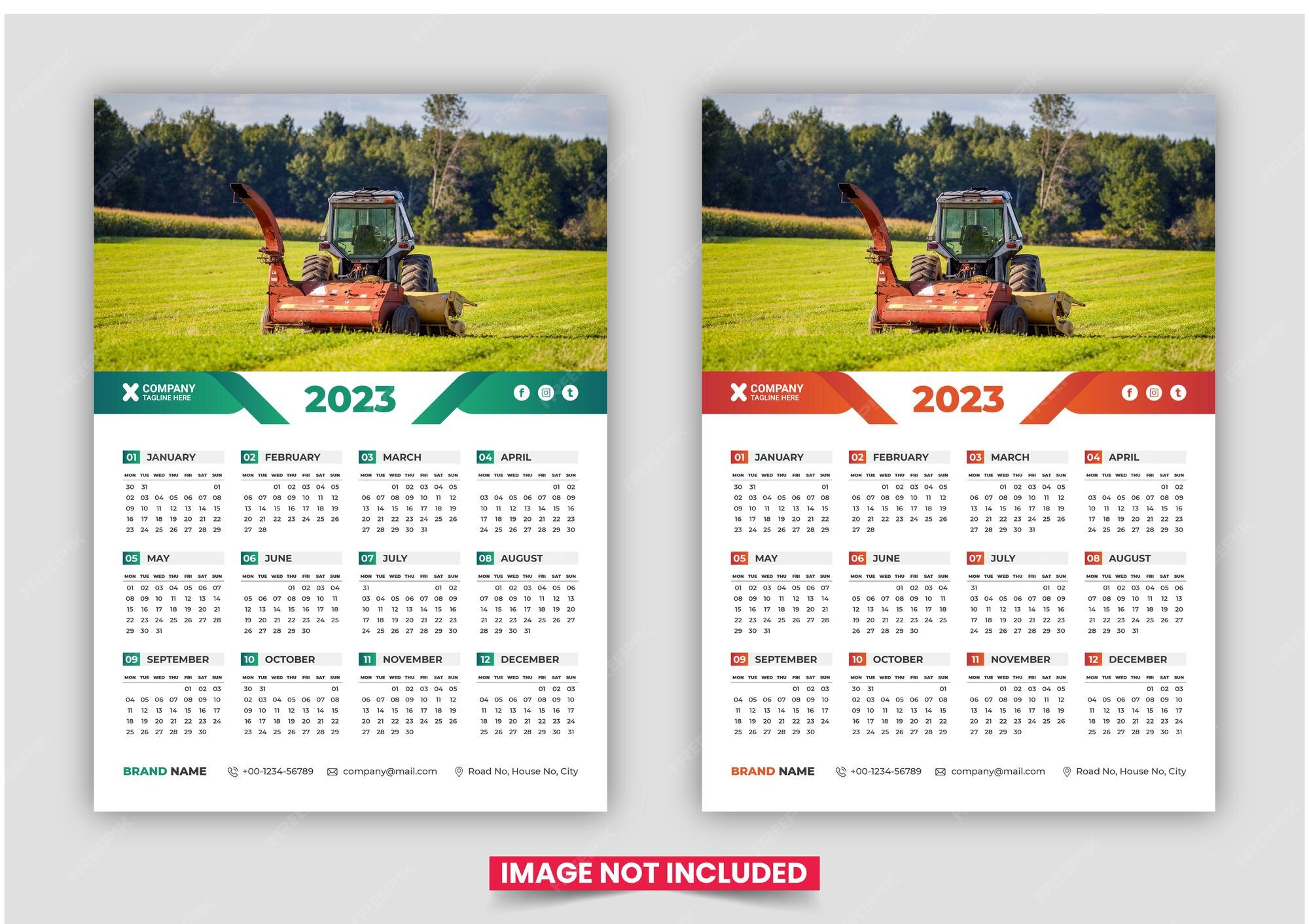 Calendrier Des Agriculteurs 2023 Conception De Modèle De Calendrier Mural Print Ready One Page Pour 2023, La  Semaine Commence Le Dimanche Conception De Calendrier 2023, Conception De  Modèle De Calendrier Mural Print Ready Pour 2023, Agenda