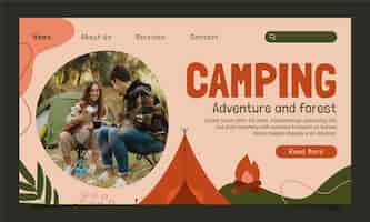 Vecteur gratuit conception de modèle de camping dessiné à la main