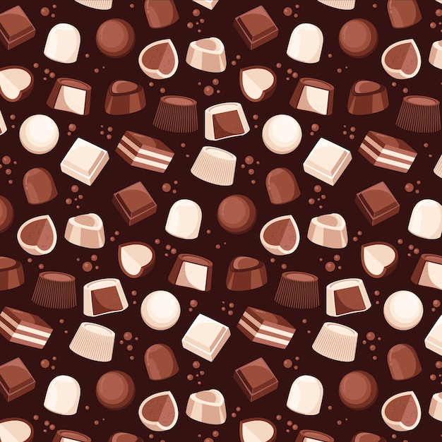 Vecteur gratuit conception de modèle de chocolat design plat