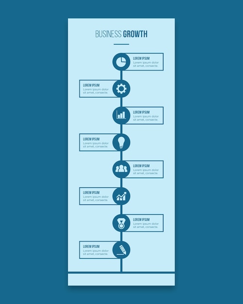 Vecteur gratuit conception de modèle de chronologie de croissance