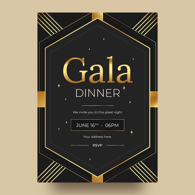 Conception De Modèle De Dîner De Gala De Luxe