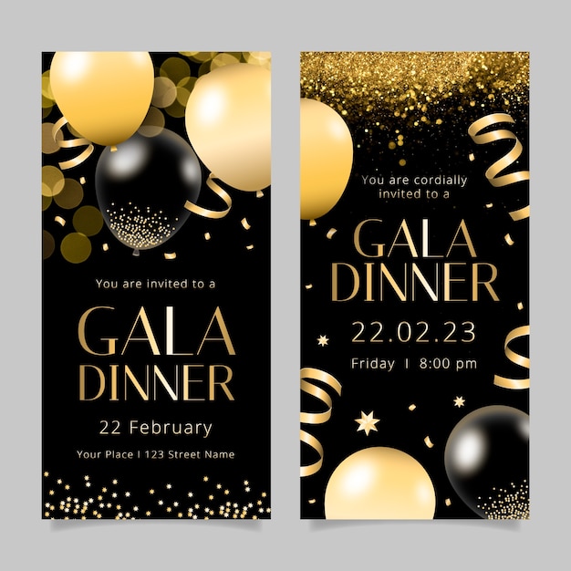 Conception De Modèle De Dîner De Gala De Luxe