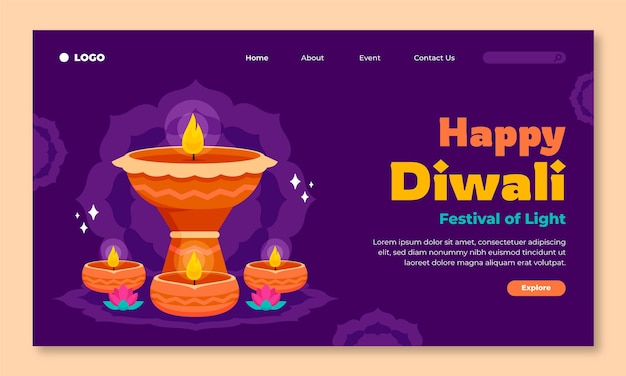 Vecteur gratuit conception de modèle diwali dessiné à la main