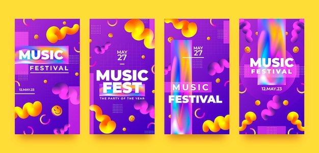 Conception De Modèle D'histoires Instagram De Festival De Musique