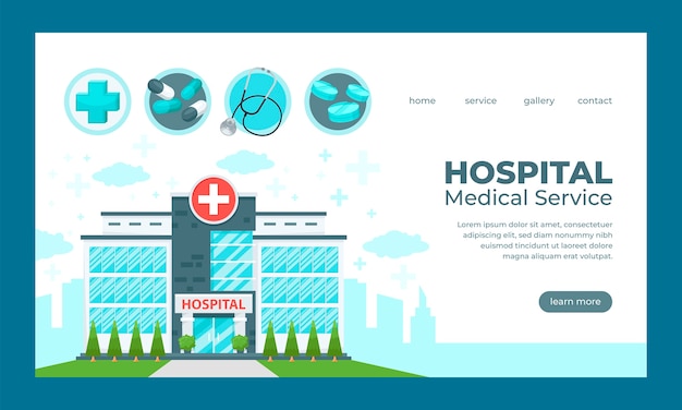 Vecteur gratuit conception de modèle d'hôpital