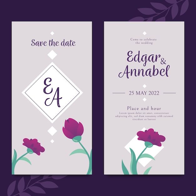 Conception De Modèle D'invitation De Mariage élégant