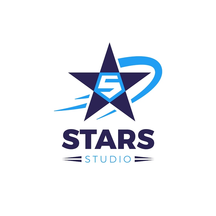 Vecteur gratuit conception de modèle de logo 5 étoiles