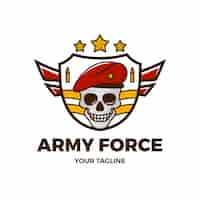 Vecteur gratuit conception de modèle de logo de l'armée