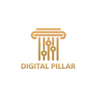 Conception de modèle de logo de droit de pilier numérique