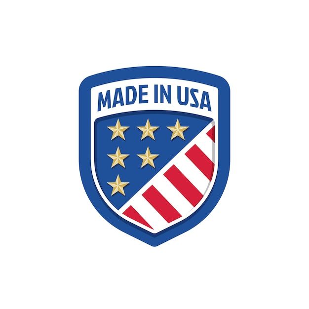 Vecteur gratuit conception de modèle de logo fabriqué aux états-unis
