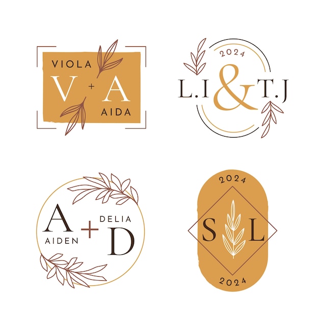 Vecteur gratuit conception de modèle de logo de mariage