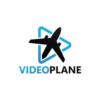 Conception de modèle de logo de voyage en avion vidéo