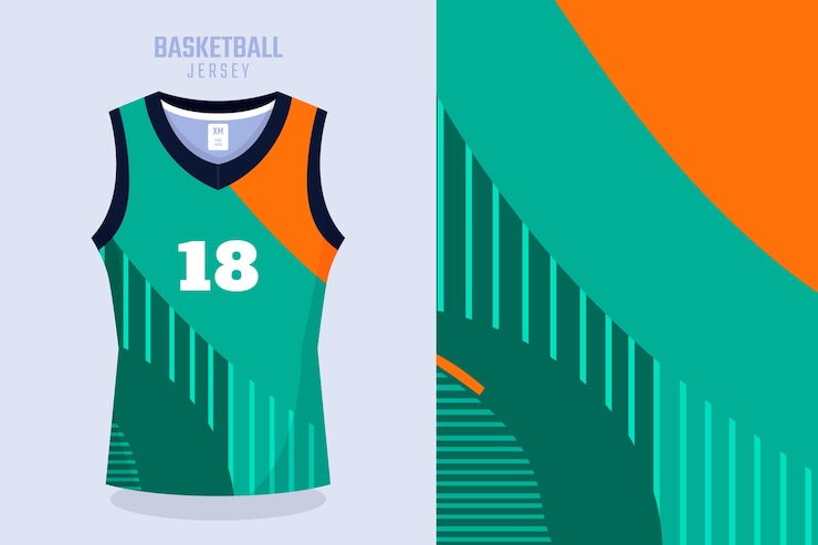 Vecteur gratuit conception de modèle de maillot de basket-ball