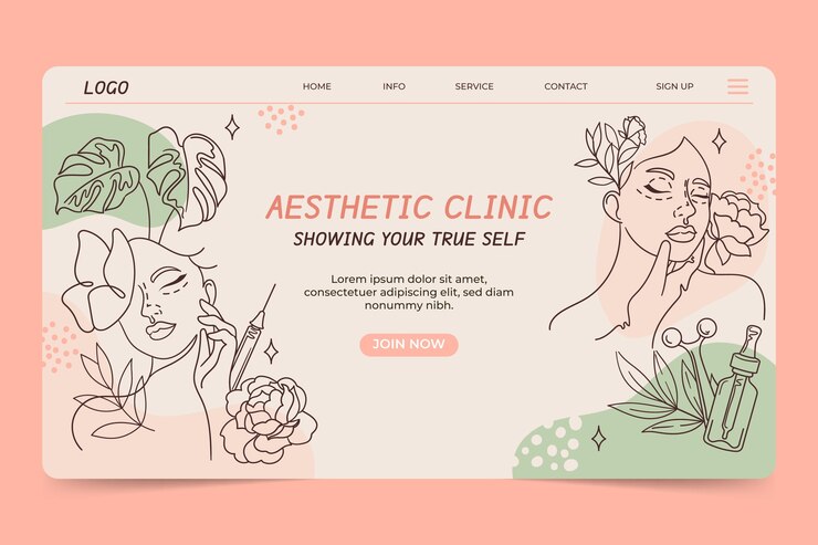 Vecteur gratuit conception de modèle de médecine esthétique dessiné à la main