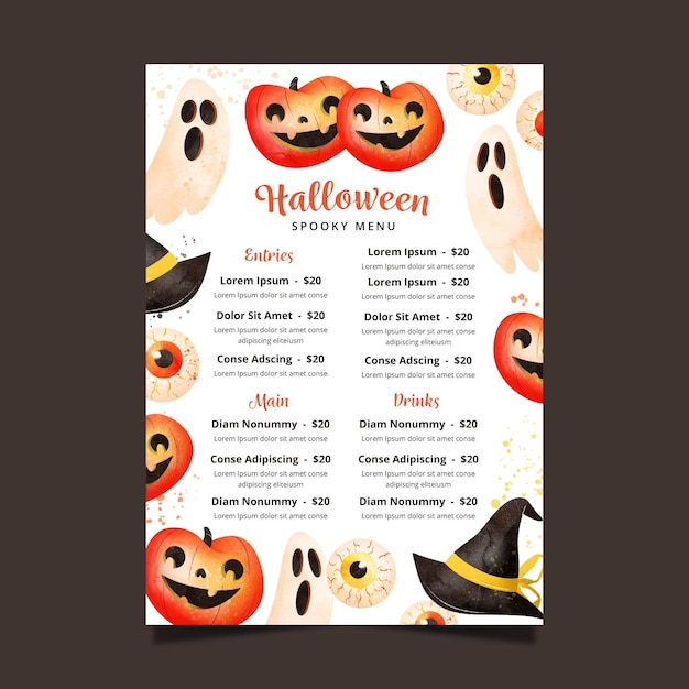 Conception De Modèle De Menu Festival Halloween