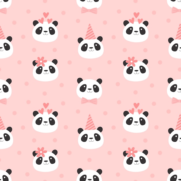 Conception de modèle de panda dessiné à la main
