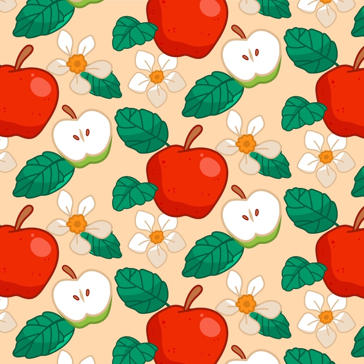 Vecteur gratuit conception de modèle de pomme dessiné à la main