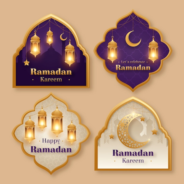 Vecteur gratuit conception de modèle de ramadan dégradé