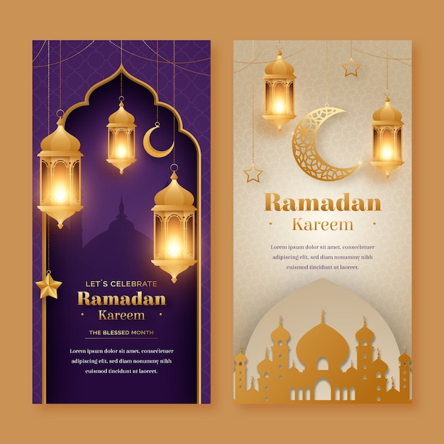 Vecteur gratuit conception de modèle de ramadan dégradé