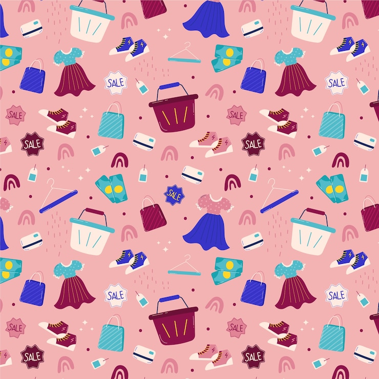 Vecteur gratuit conception de modèle de shopping design plat