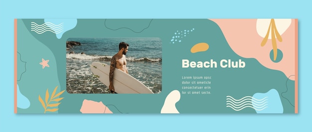 Vecteur gratuit conception de modèle de surf dessiné à la main