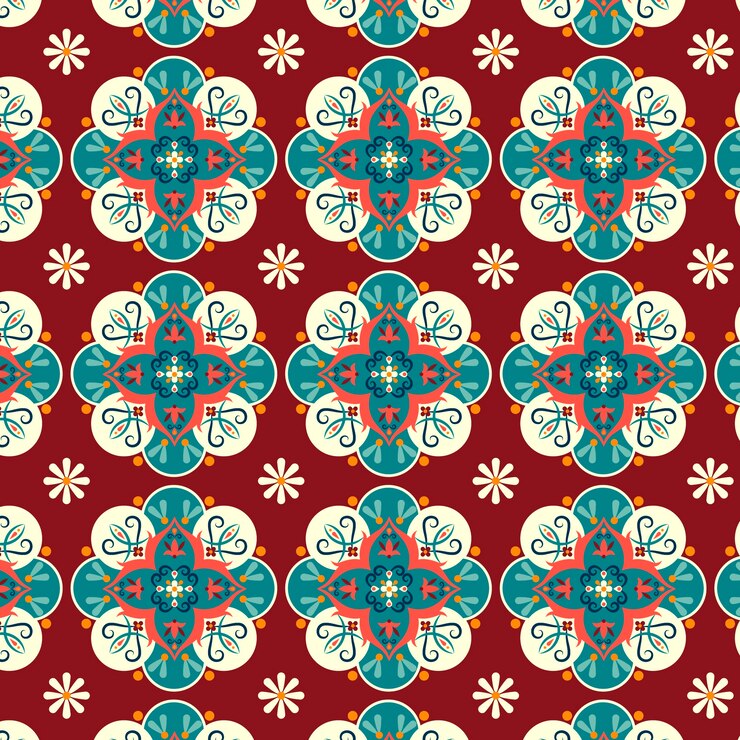 Vecteur gratuit conception de modèle de tapis persan design plat
