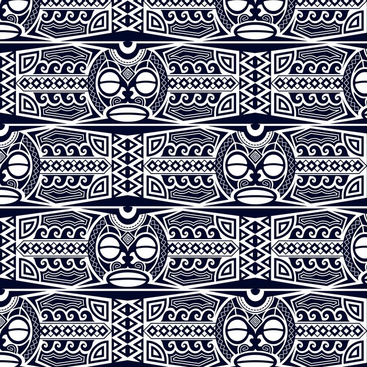 Vecteur gratuit conception de modèle de tatouage maori design plat