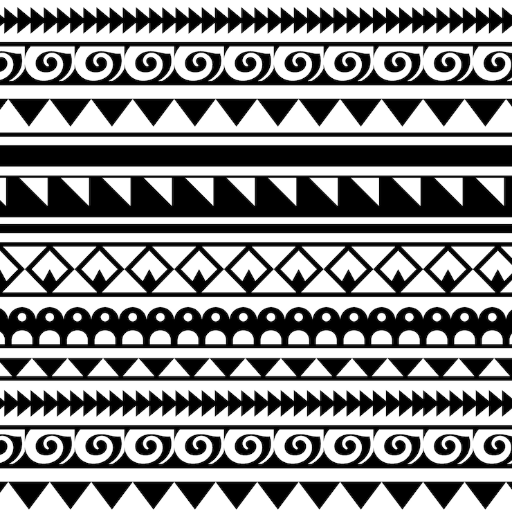Vecteur gratuit conception de modèle de tatouage maori dessiné à la main