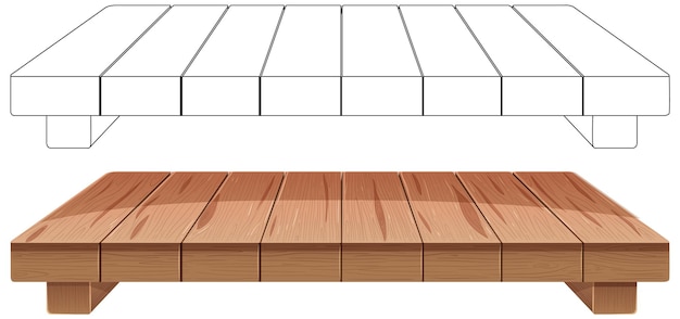 Vecteur gratuit conception moderne d'un lit à plate-forme en bois