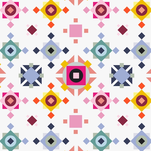 Conception de motif géométrique coloré plat