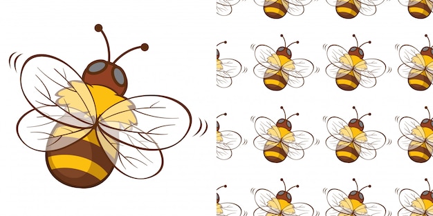 Vecteur gratuit conception avec motif sans couture abeille