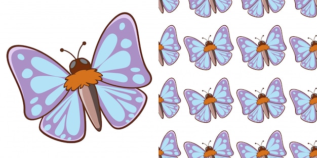 Vecteur gratuit conception avec motif transparent beau papillon