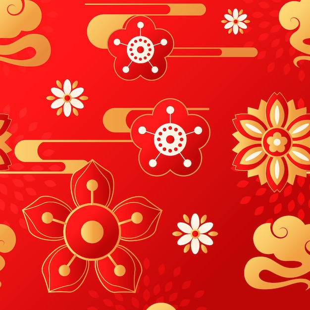 Vecteur gratuit conception de motifs chinois en gradient