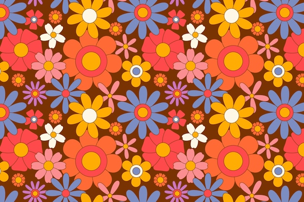 Conception De Motifs De Fleurs Groovy