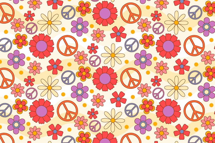 Vecteur gratuit conception de motifs de fleurs groovy