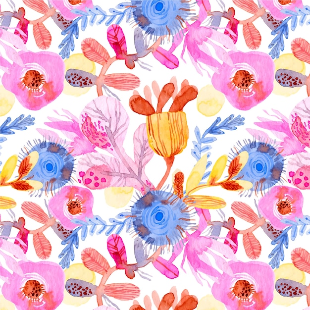 Vecteur gratuit conception de motifs floraux aquarelle