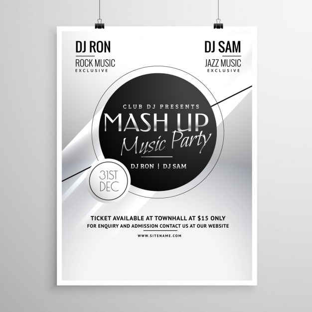 Vecteur gratuit la conception de la musique party flyer modèle de mise en page pour la nouvelle année