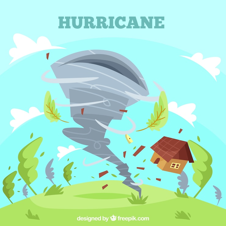 Vecteur gratuit conception de l&#39;ouragan dans le style plat