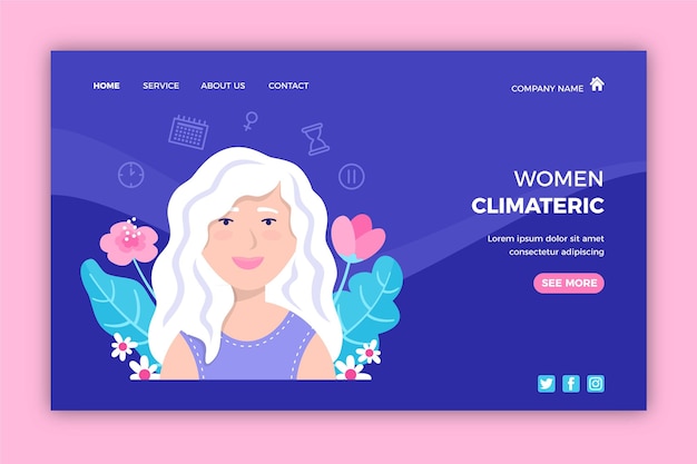 Conception De Page De Destination Climactérique Pour Femmes