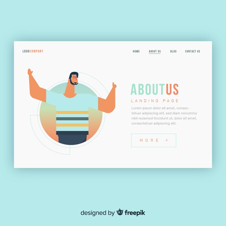 Vecteur gratuit conception de la page de destination. mocksite