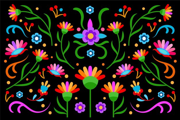 Conception de papier peint mexicain coloré
