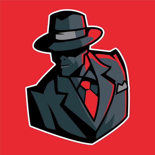 Conception de personnage de gangster mystérieux
