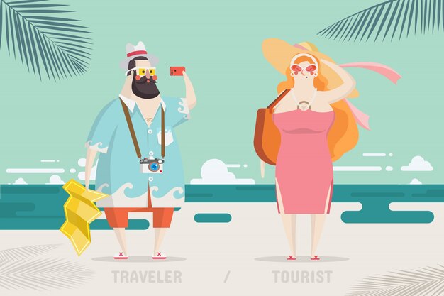 Conception de personnage touristique et touristique