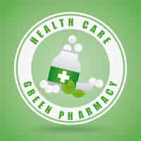 Vecteur gratuit conception de pharmacie verte