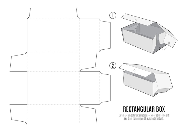 Vecteur gratuit conception plate du modèle de découpe de boîte