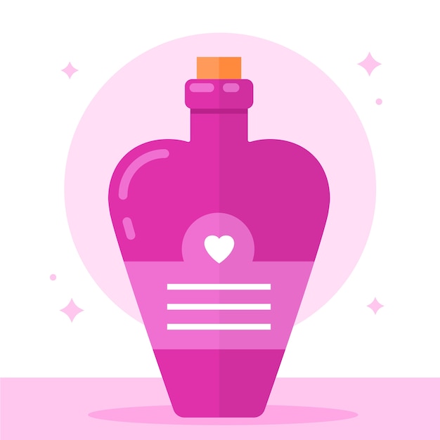 Vecteur gratuit conception plate d'illustration de potion d'amour