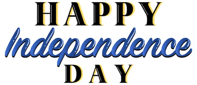 Vecteur gratuit conception de polices avec le mot happy independence day
