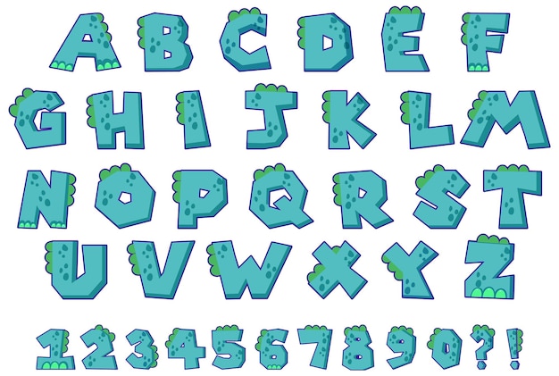 Vecteur gratuit conception de polices pour les alphabets anglais en bleu
