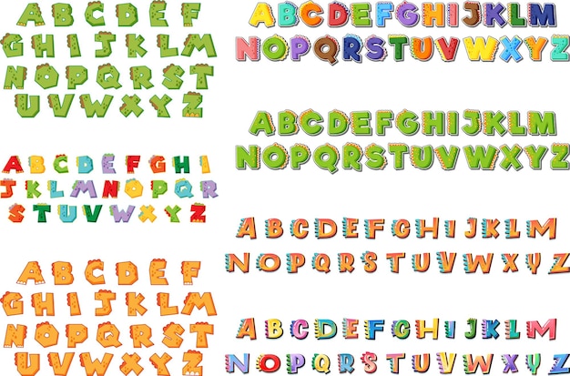 Vecteur gratuit conception de polices pour les alphabets anglais