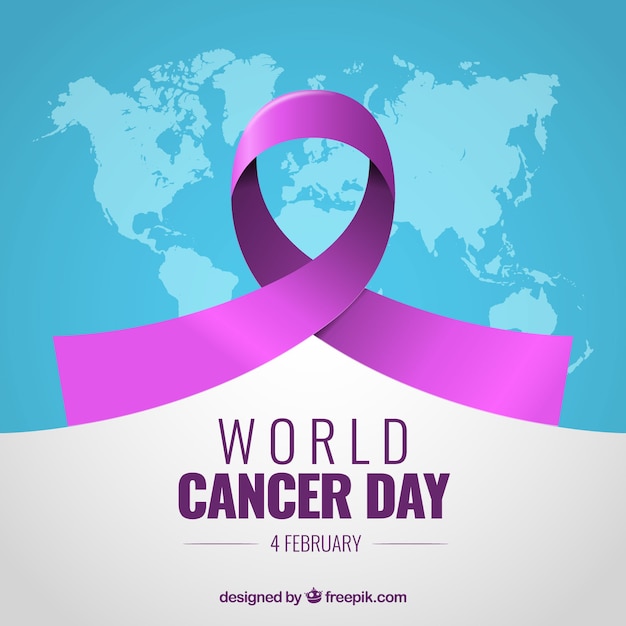 Vecteur gratuit conception pour la journée mondiale contre le cancer avec ruban violet